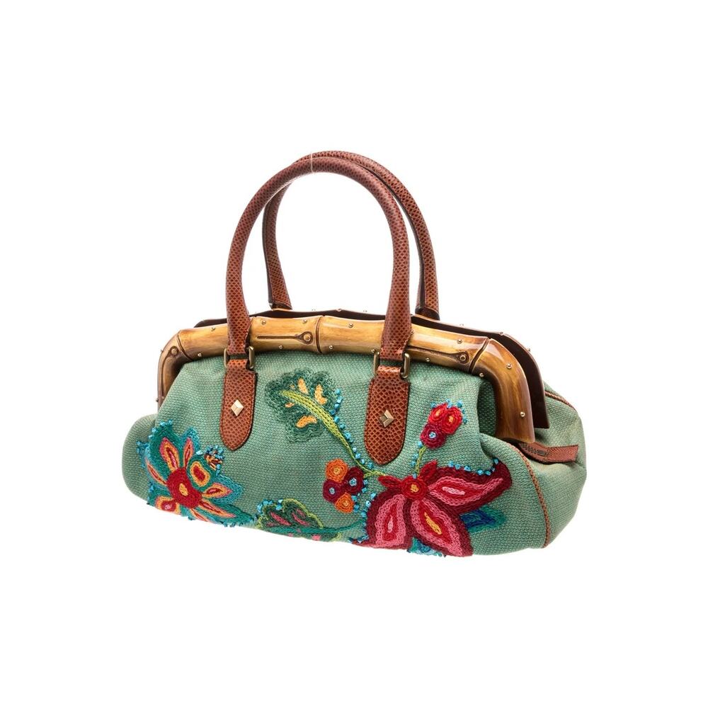 GUCCI Tom Ford 2004 Archival Limited Edition Vintage Embroidered Bamboo Bag - Picture 8 of 11
